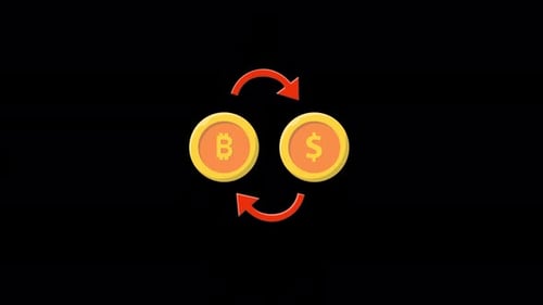 Animated Bitcoin and Dollar Exchange Concept Video - Transparent