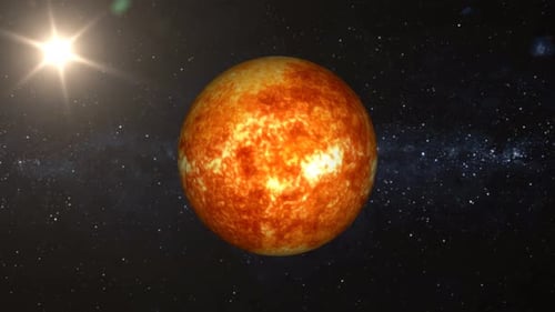 3D Animation of a Realistic Rotating Sun in Space