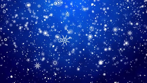 Blue Christmas Snowflakes Background Loop V3