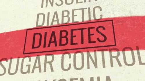 Diabetes Medical Keywords Text Highlight Grunge Animation