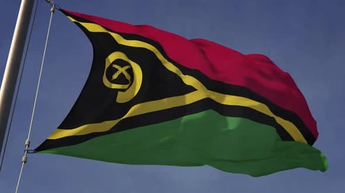 Realistic Waving Flag of Vanuatu Animation Loop