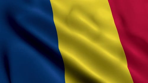Waving Flag of Romania Seamless Loop Background Animation