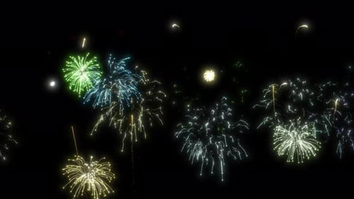 Colorful Fireworks Display Animation Loop Background