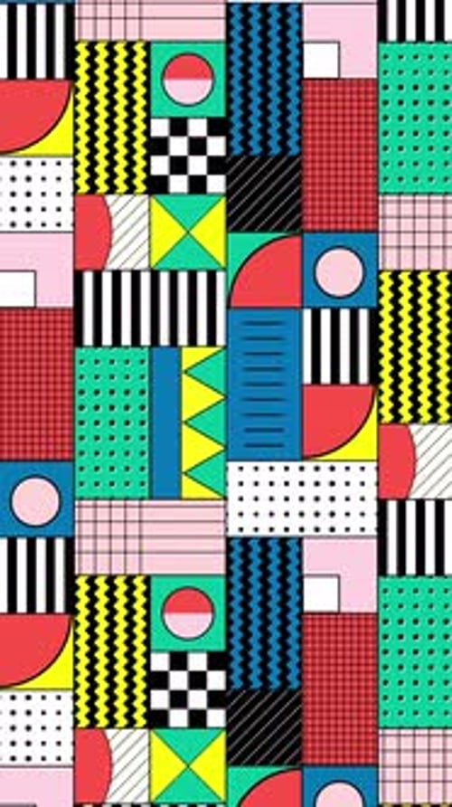 Portrait Memphis Geometric Background