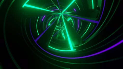 Purple And Turquoise Neon Spiral Ventilation Background Vj Loop In 4K