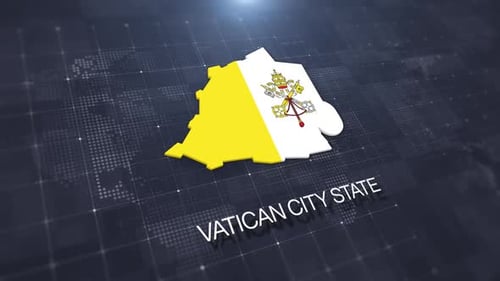 Vatican City State Animated Flag Map Identity Graphic