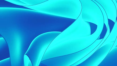 Abstraction Blue Gradient Cgi Surfaces Curled in Layers Moving Closer to Each Other