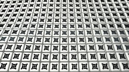 Seamless Looping Geometric Pattern with Rotating Shapes