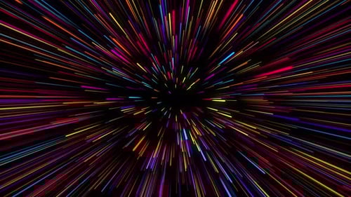 Fond en boucle de rayures de néon colorées à la vitesse de la lumière abstraite