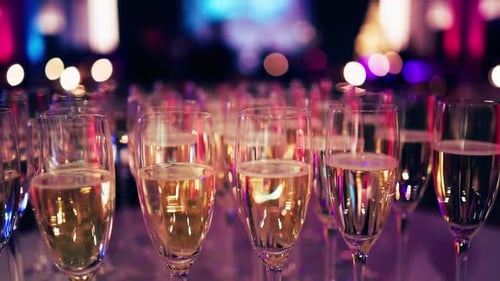 Champagne Glasses Ready for an Elegant Celebration