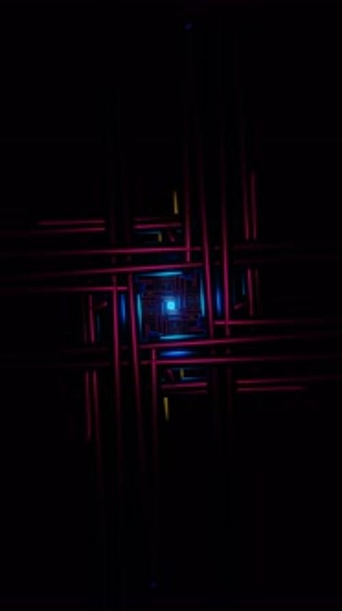Vertical Video A Dynamic VJ Loop with Vibrant Psychedelic Hues Pulsating in the Backdrop