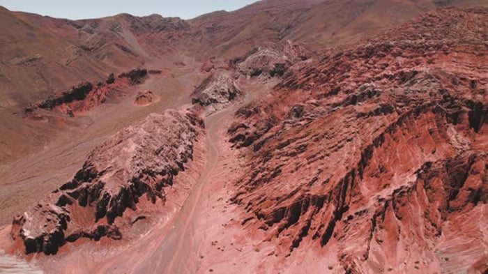 Rainbow Valley Footage Red Rocks in San Pedro De Atacama Desert Chile ...