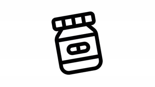 Animated Outline Medicine Pill Bottle Icon Wiggle