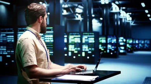 IT Professional Working in Modern Data Center