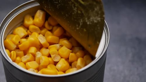 Canned Sweet Corn Kernels in a Tin Can