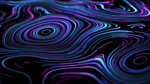 Abstract Fluid Neon Lines Background Animation