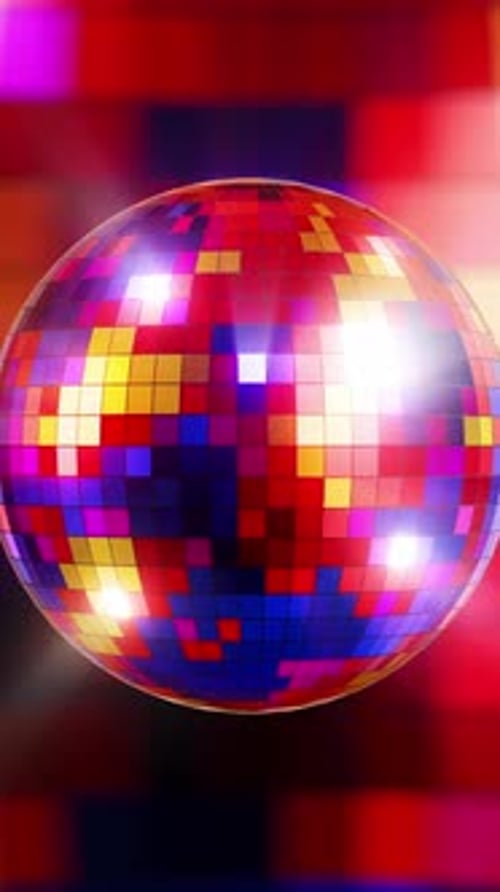 Colorful Geometric Spinning Disco Ball Animation