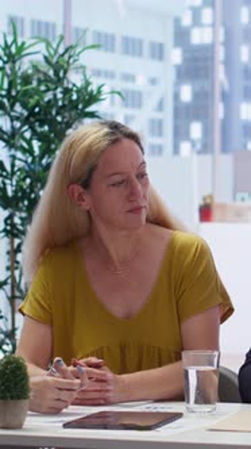 Vertical Video Financial Advisors Meeting with Clients to Give Them Personalized Financial Plan