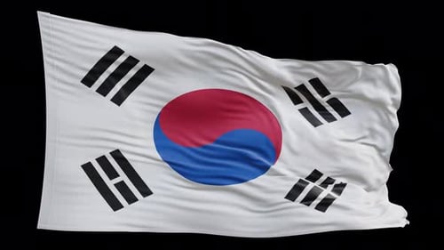 Flagge Südkoreas 4K Loop Alpha