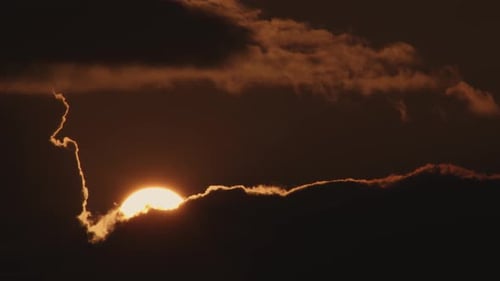 Time lapse of a beautiful sunset with clouds, static wide shot