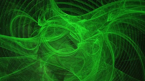 Abstract Green Fluid Lines Motion Background