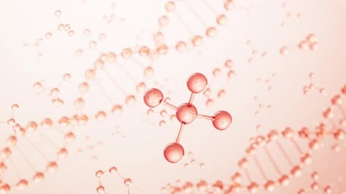 Rotating Molecule Structure With DNA Background