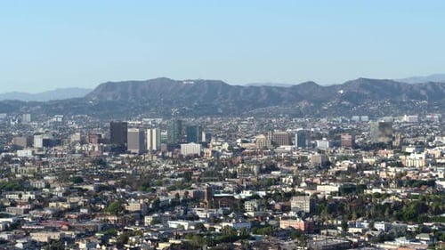 Los Angeles, California / USA - July 16, 2017: Downtown LA Skyline