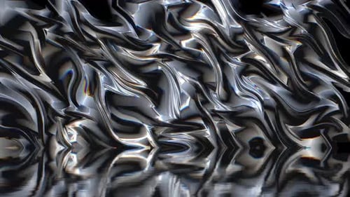 Glossy Liquid Reflective Waves With Smooth Abstract Motion Background 04. 4 K