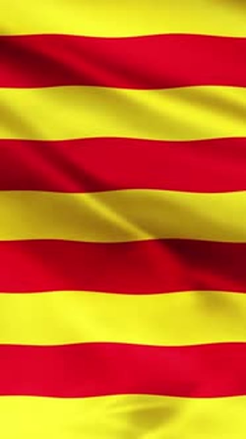 Seamless Loop Waving Red and Yellow Striped Flag