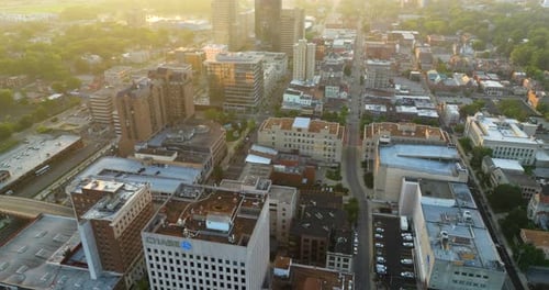 Urban Landscape of Downtown District of Lexington in Kentucky State USA American City Skyline with