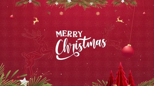 Christmas Merry Christmas Red Background