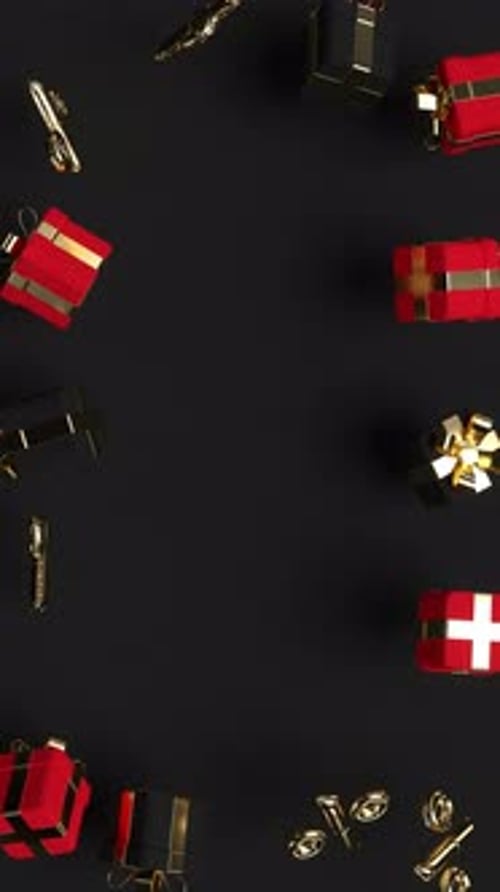 Animated Gift Boxes and Percentage Symbols Background Loop
