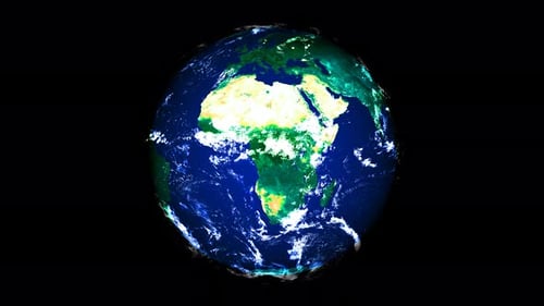 3D-realistischer rotierter Erdplanet mit Wissenschaft vom Weltraum aus gesehen