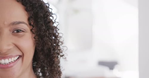 Close-Up of Smiling Woman Indoors