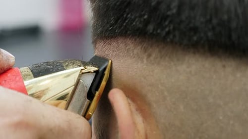 Close Up Barber Shop Haircut and Style