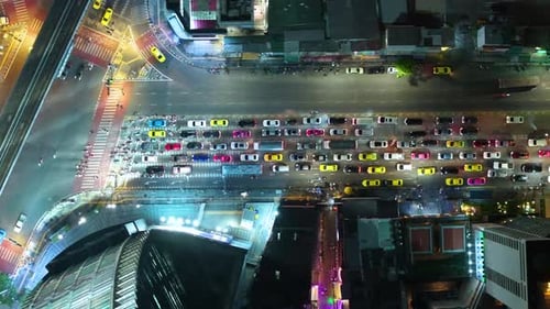 Traffic jam at express way Rush hour in Bangkok Thailand. City traffic.