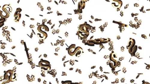 Falling Golden Dollar Signs Loop Background