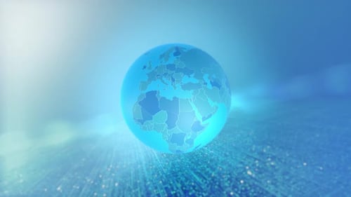 Digital Earth Globe with Animated Middle East Region Highlight