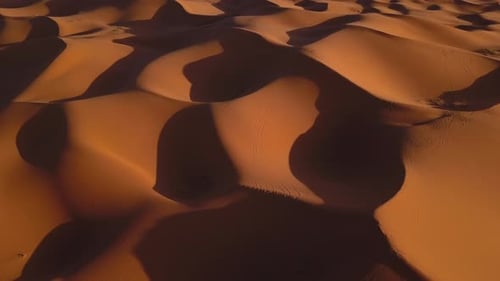 AERIAL: Sand Dunes Sahara Desert