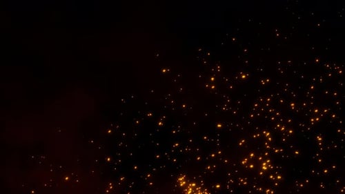 Rising Fire Sparks and Glowing Embers Background Overlay
