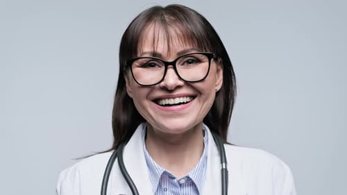 Woman Doctor Smiling Close Up Portrait