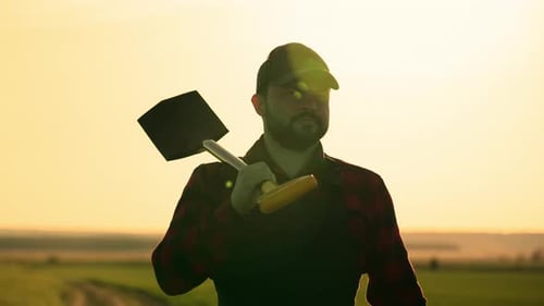 Farmer in Field Portrait of Successful Confident Businessman in Agribusiness Professional Male Farm