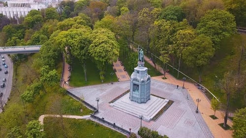 Sculpture Of Prince Vladimir In The Center Of Kyiv.