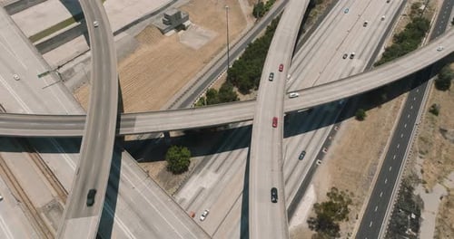 a highway interchange with many roads