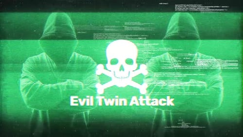 Evil Twin Attack Hacking und Cybersicherheit — Trendige Worte