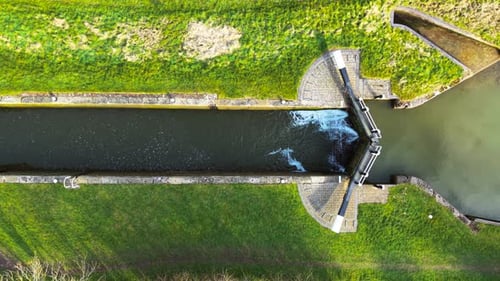 Canal Lock Controlling Water Movement Through Passage Sluice Gate Managing Steady Flow Transition