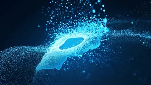 Dynamic Blue Particles Fluid Swirl Energy Animation