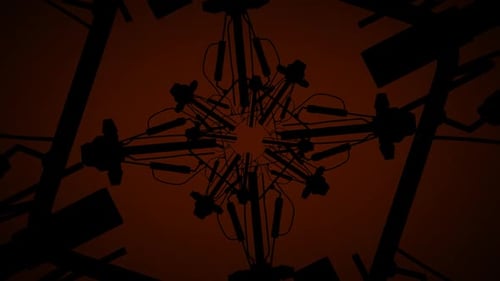 Seamless Loop of Futuristic Neon Geometric Tunnel