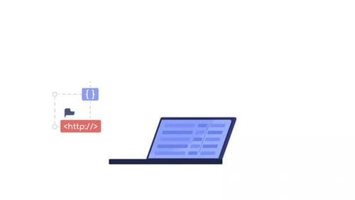 Animierte Codierung auf Laptop-Objekt