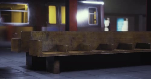 Empty Subway Platform Underground Train Station Background